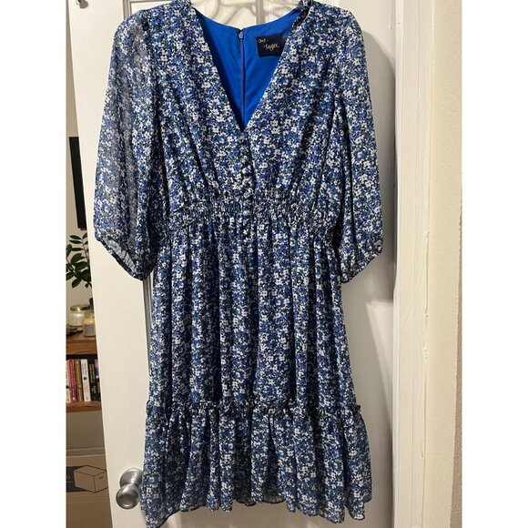 Just Taylor Floral Print Chiffon Dress, Size 10 - Picture 7 of 12